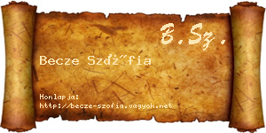 Becze Szófia névjegykártya